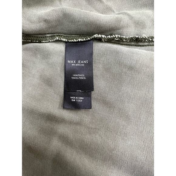 MAX Jeans Safari Utility Vest Womens Green Drawstring Sleeveless Size M - Picture 8 of 8